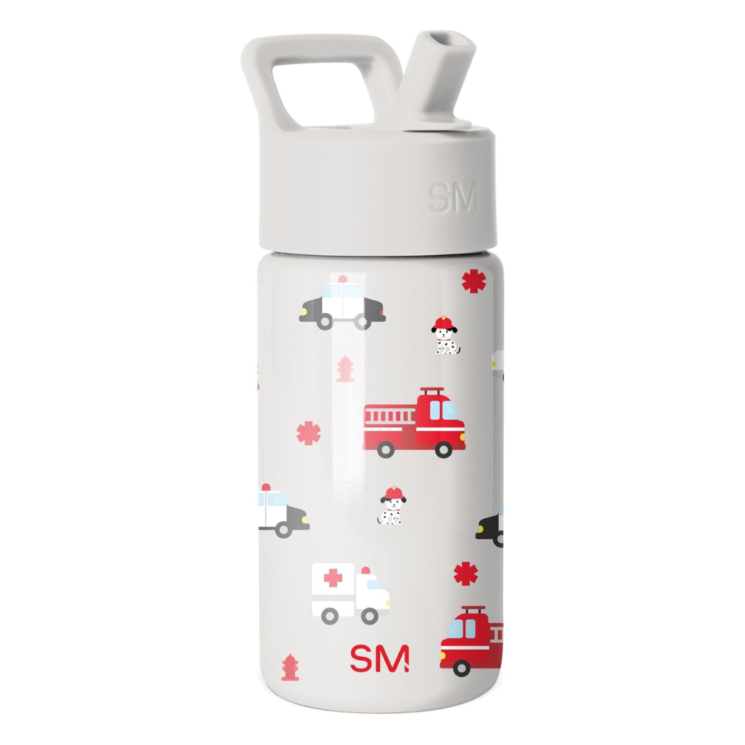 Simple Modern Kids Summit Water Bottle with Straw Lid Fire Truck, 14 oz