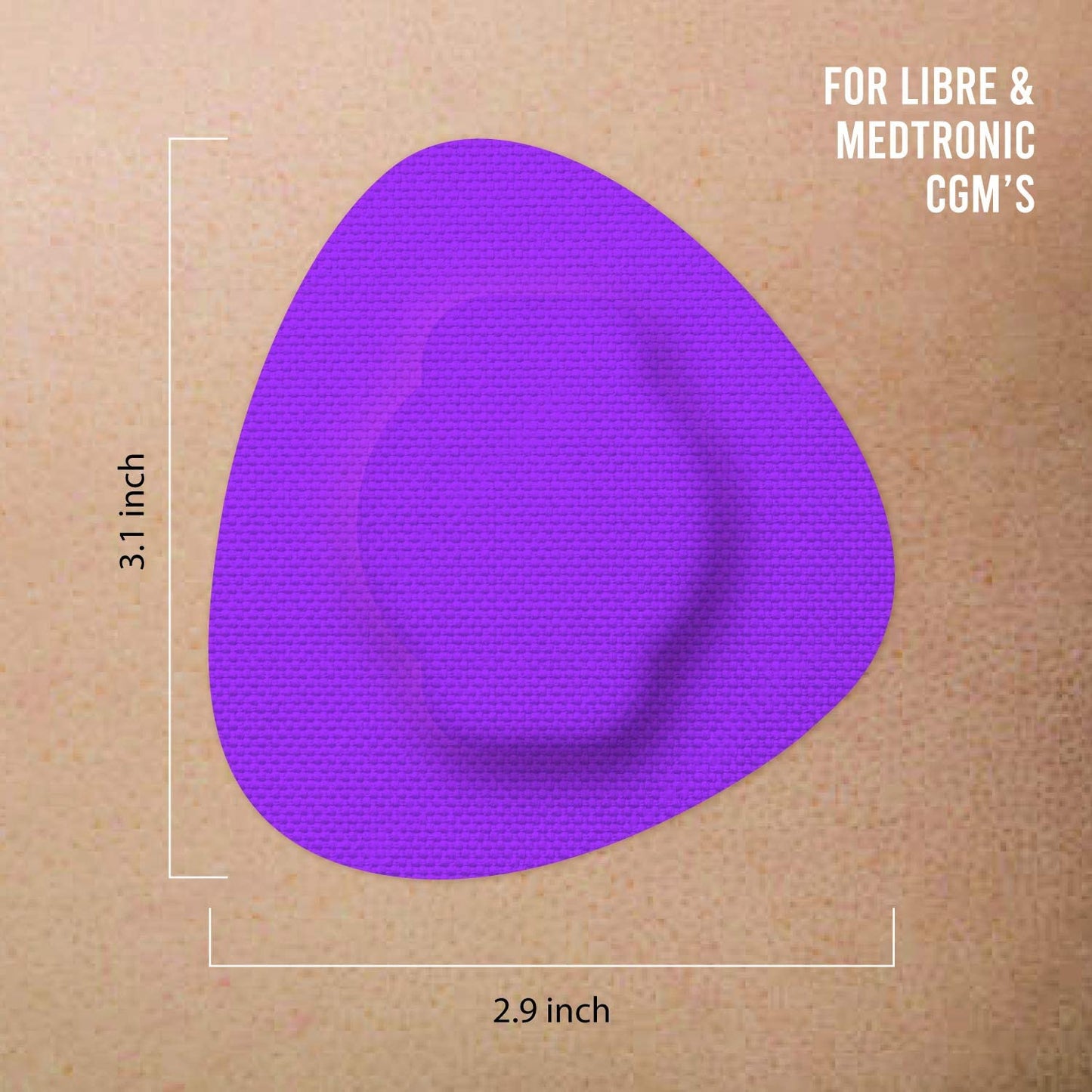 NOT JUST A PATCH Supporting Libre and Medtronic CGM's, Hypoallergenic & Longest Lasting, Purple (S) 20 Patches
