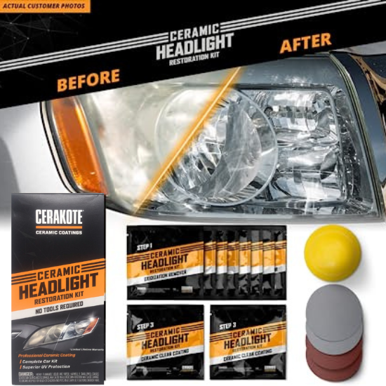 Cerakote Ceramic Headlight Restoration Kit Complete Car Kit Superior UV Protection