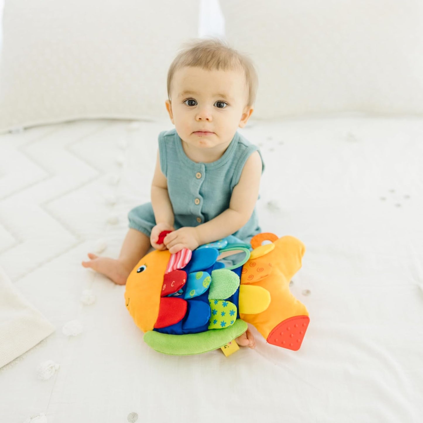 Melissa & Doug Flip Fish Crinkling, Squeaking, Multi-Textured Soft Toy