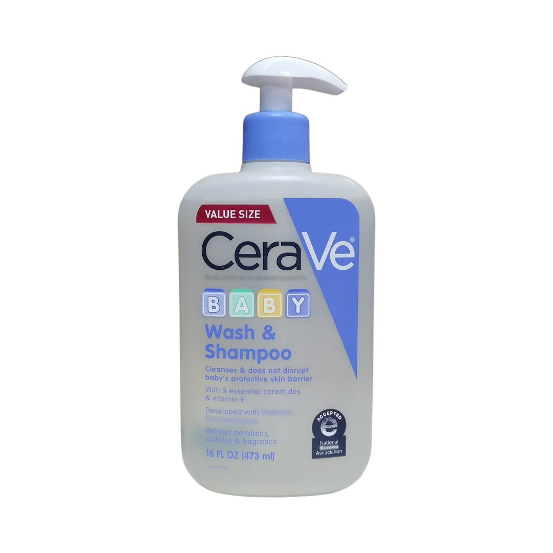 CeraVe Baby Wash & Shampoo, 16 oz / 473 ml