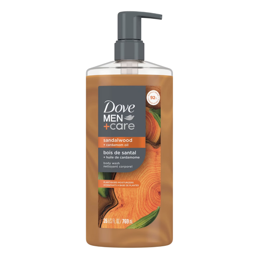 Dove Men + Care Sandalwood + Cardamom Oil Body Wash, 26 oz / 769 ml