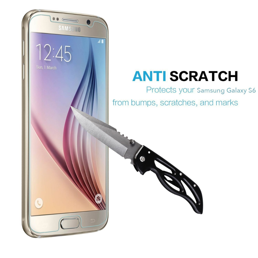 Nearpow Tempered Glass Screen Protector for Samsung Galaxy S6, Pack of 3