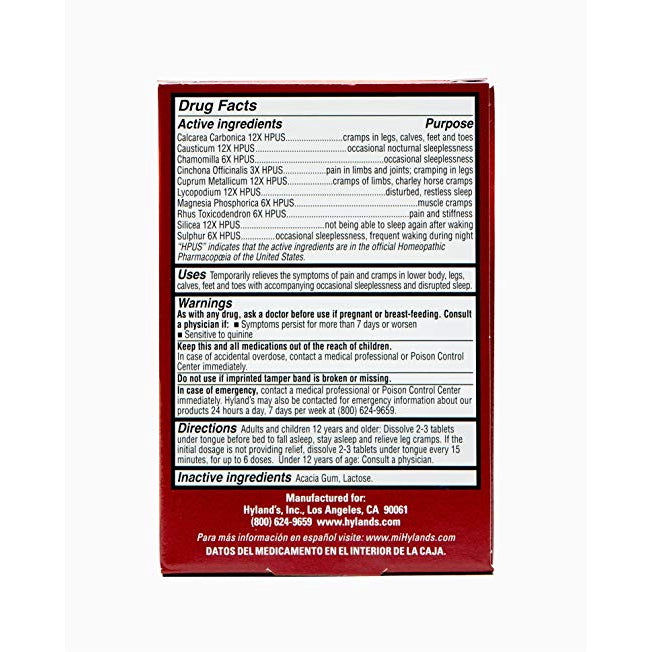 Hyland's Homeopathic Leg Cramps & Foot Cramps, 50 Tablets