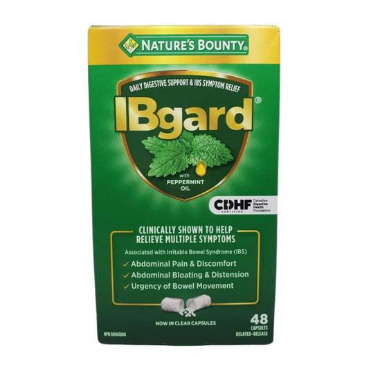 IBgard Daily Gut Health Support, Abdominal Comfort with Peppermint Oil, 48 Capsules