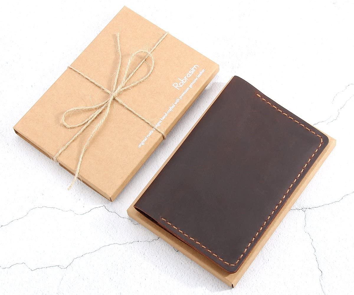 Robrasim Handmade Vintage Leather Cover for 3.5" x 5.5" Notebooks, Coffee