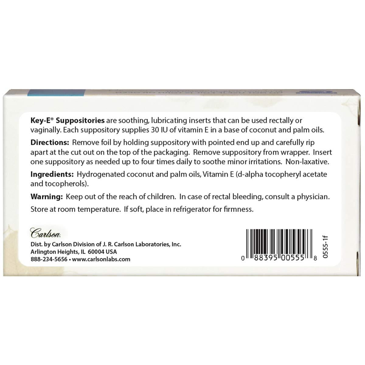 Carlson Vitamin E 30 IU Vaginal and Rectal Suppositories Box of 12