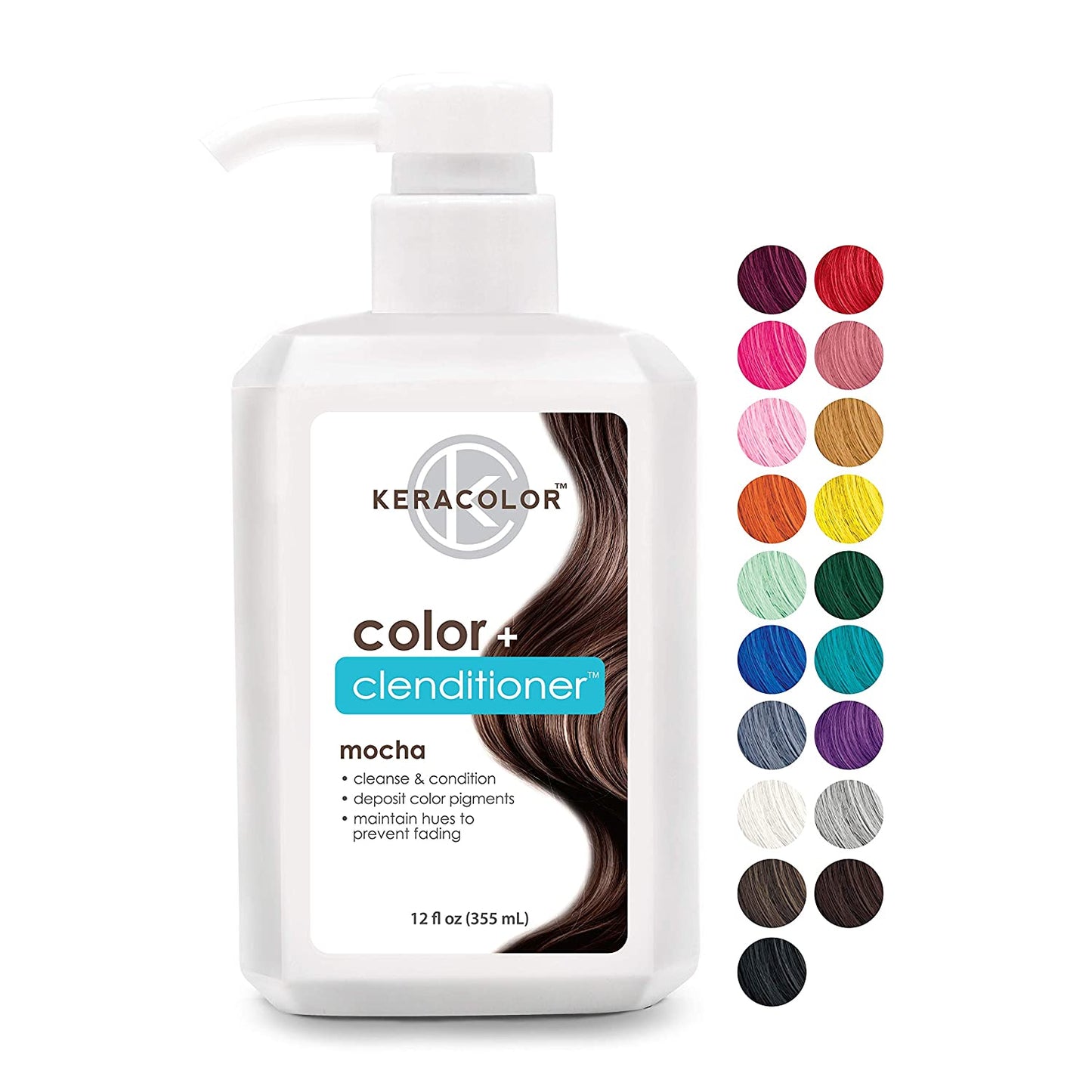 Keracolor Clenditioner Color Depositing Conditioner Colorwash, Mocha 355 mL PACKAGING MAY VARY