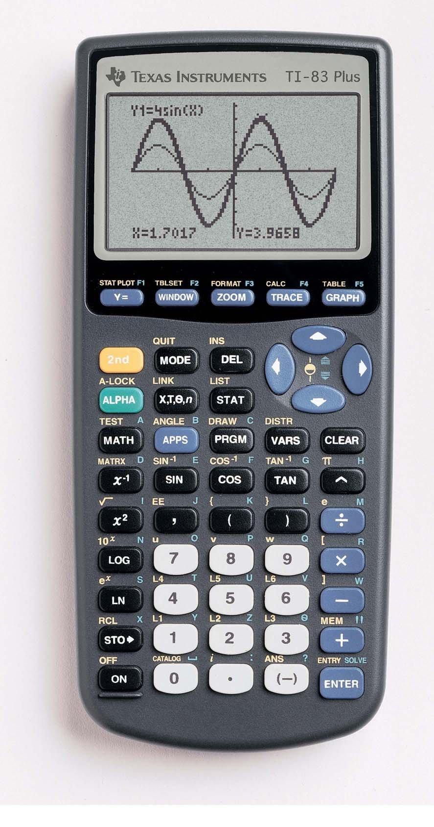 Texas TI-83 Plus Graphing Calculator Permitted SAT, ACT and AP, 1Qty