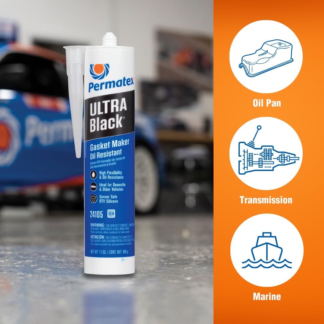 Permatex Ultra Black Gasket Maker Oil Resistant, 13 oz ( 24105 )