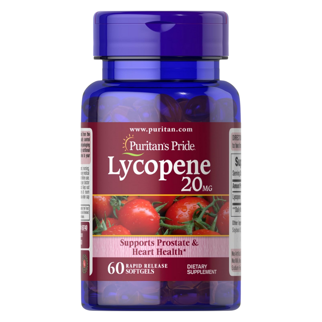 Puritan's Pride Lycopene Softgel 20 Mg, Promotes Prostate and Heart Health, 60 Count