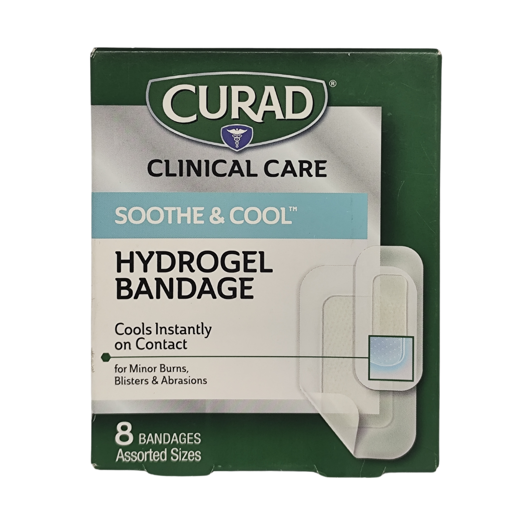 Curad Soothe & Cool Hydrogel Bandage, 8 Asstd Sizes