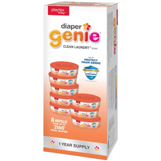 Playtex Baby Diaper Genie Clean Laundry Scent Hold Up To 2160 Diapers, 8 Refills