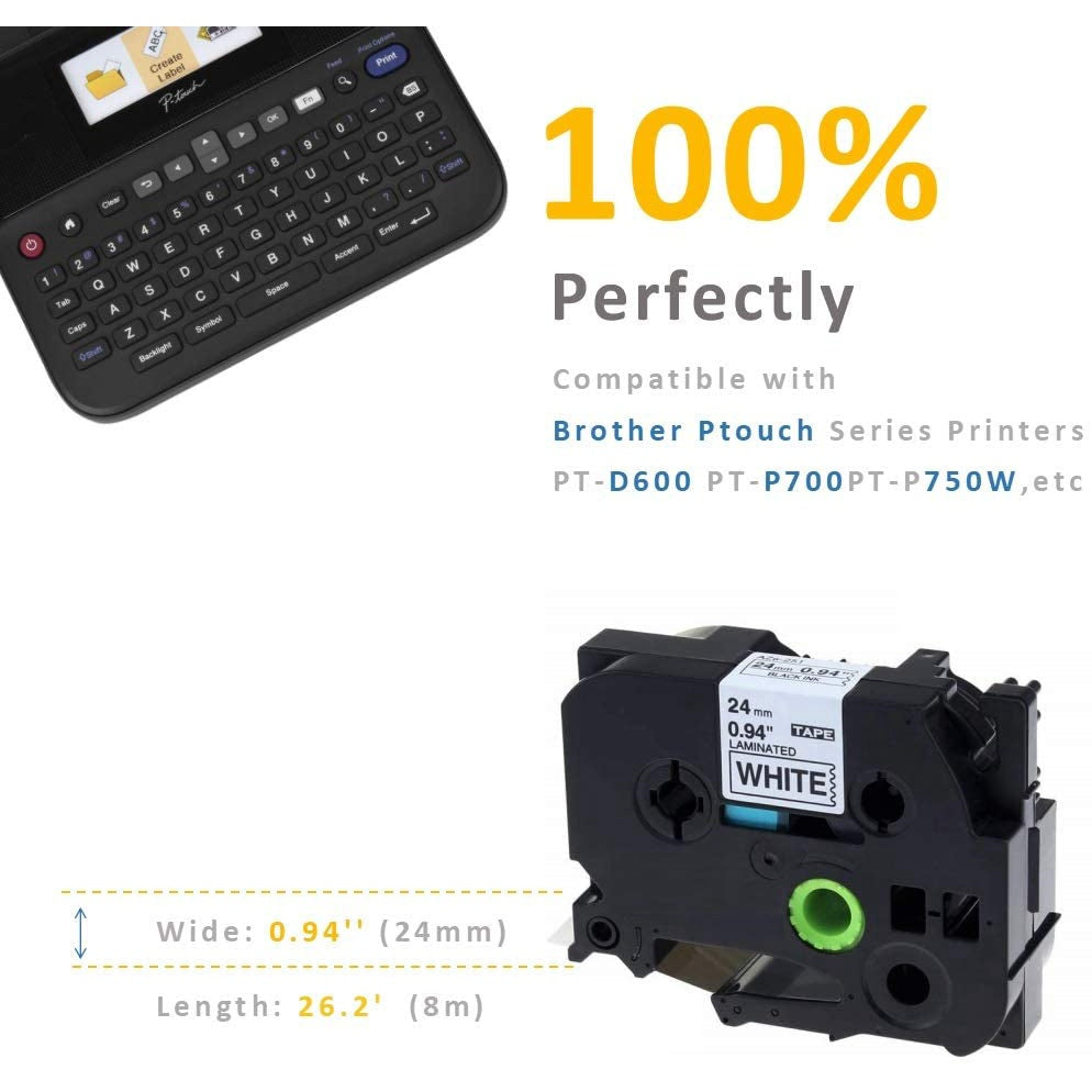 Airmall Compatible Label Tape Replacement for Brother 24mm 1 Inch TZe TZ Tape TZe251, 1 Piece