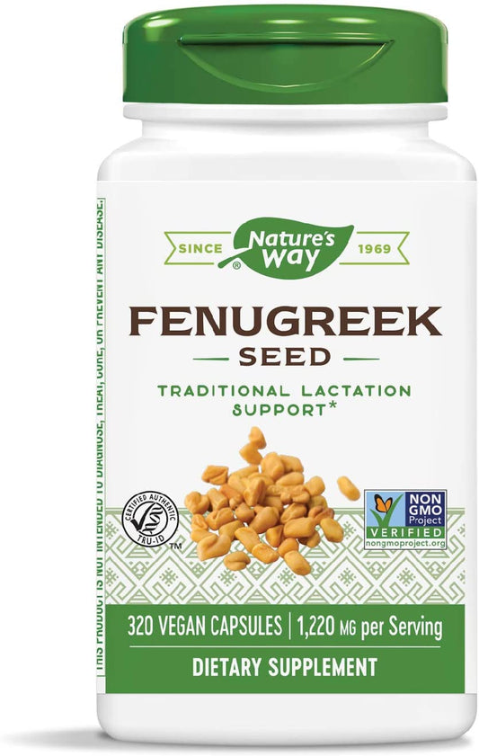Nature's Way Fenugreek Seed Non-GMO 1220mg Per Serving, 320 Vegan Capsules