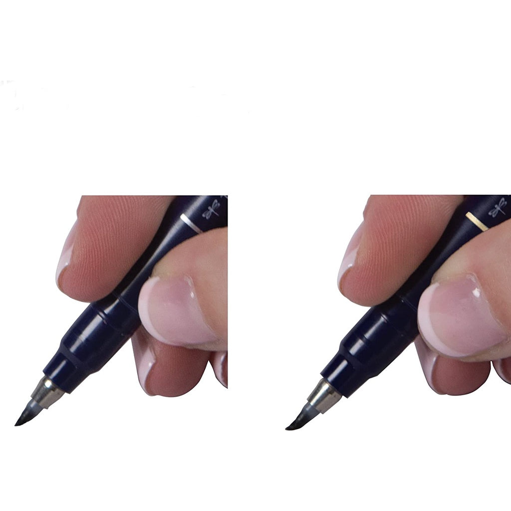 Tombow 62038 Fudenosuke Brush Pen, 2-Pack. Soft and Hard Tip for Calligraphy and Art Drawings