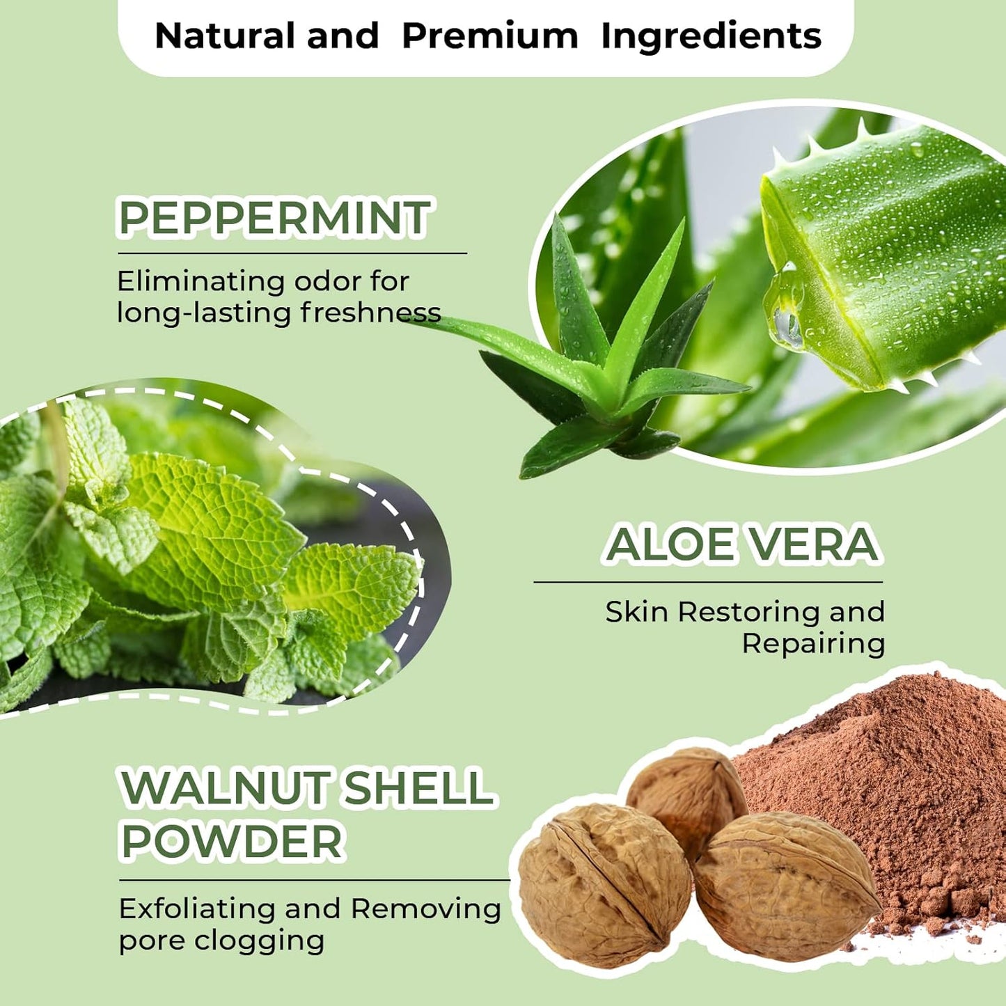 Berlaney Underarm Detox Scrub Peppermint & Aloe Vera 8.82oz / 250g