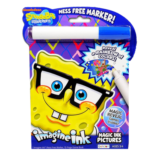 Bendon Imagine Ink Marker with Magic Ink Pictures & Game Book SpongeBob 12pages