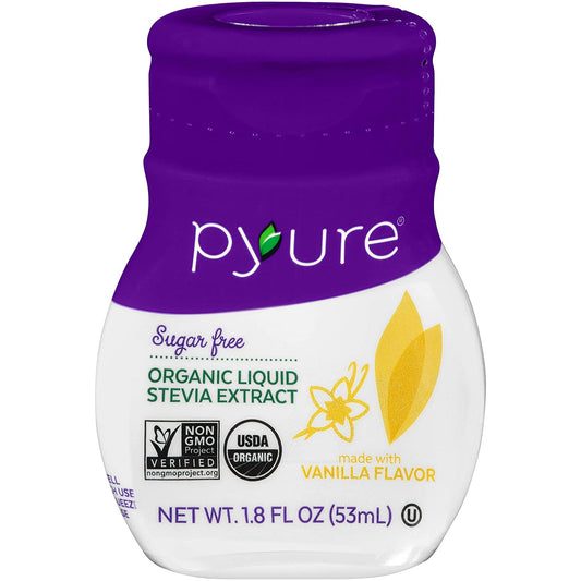 Pyure Organic Liquid Stevia Extract Sweetener, Vanilla, Sugar Substitute, 100 Servings, 1.8 fl oz
