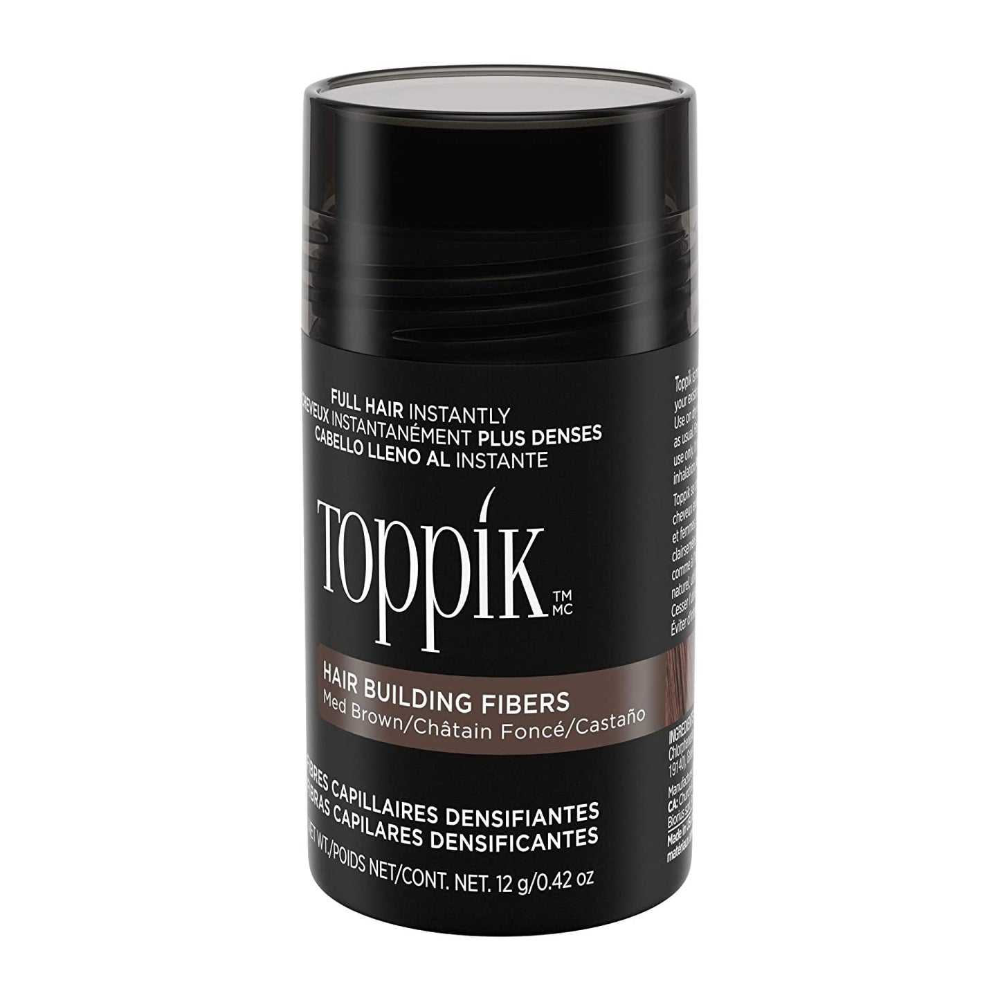 Toppik Hair Building Fibers for Men & Women, Medium Brown, 12 g No Box