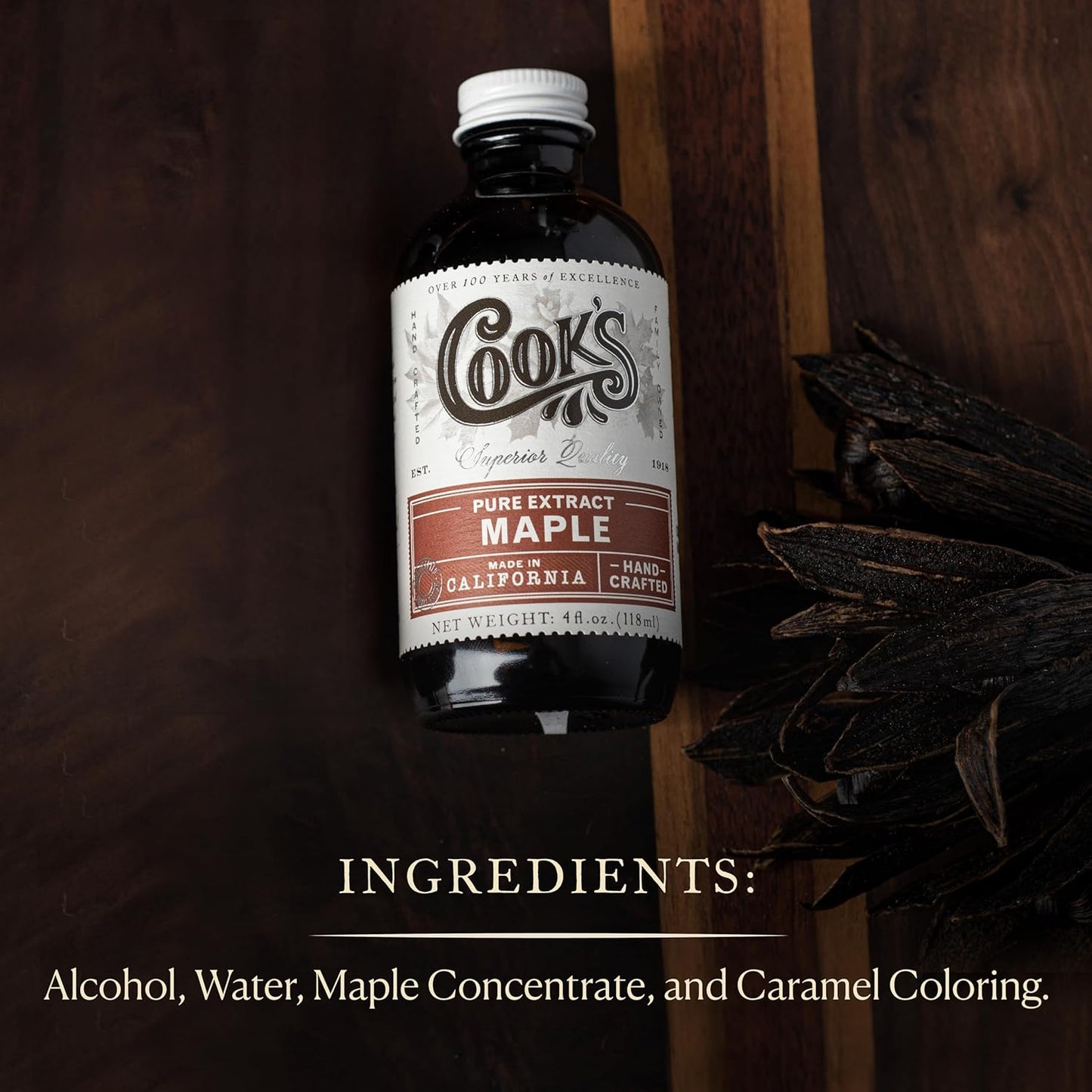 Cook's All Natural Premium Pure Maple Extract, 4 oz.