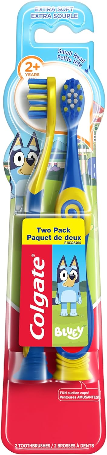 Colgate Bluey Extra Soft Toothbrush for Ages 2+, 2-Pack