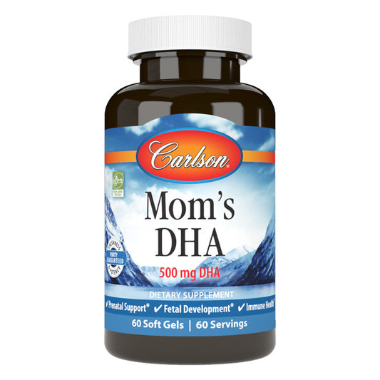 Carlson Moms DHA 500 mg DHA 60 Softgels Prenatal Support