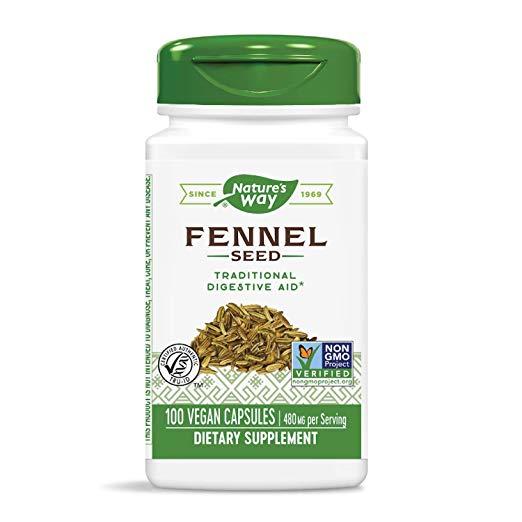 Nature's Way Fennel Seed 480 mg Per Serving, 100 Vegetarian Capsules