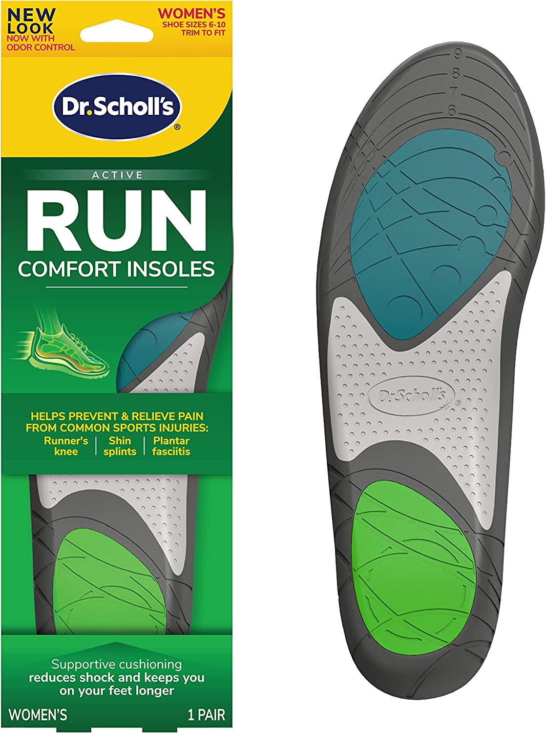 Dr. Scholl's Running Insoles with Active Perform Technology Superior Shock Absorption - 1 Pair (PACKAGING MAY VARY)