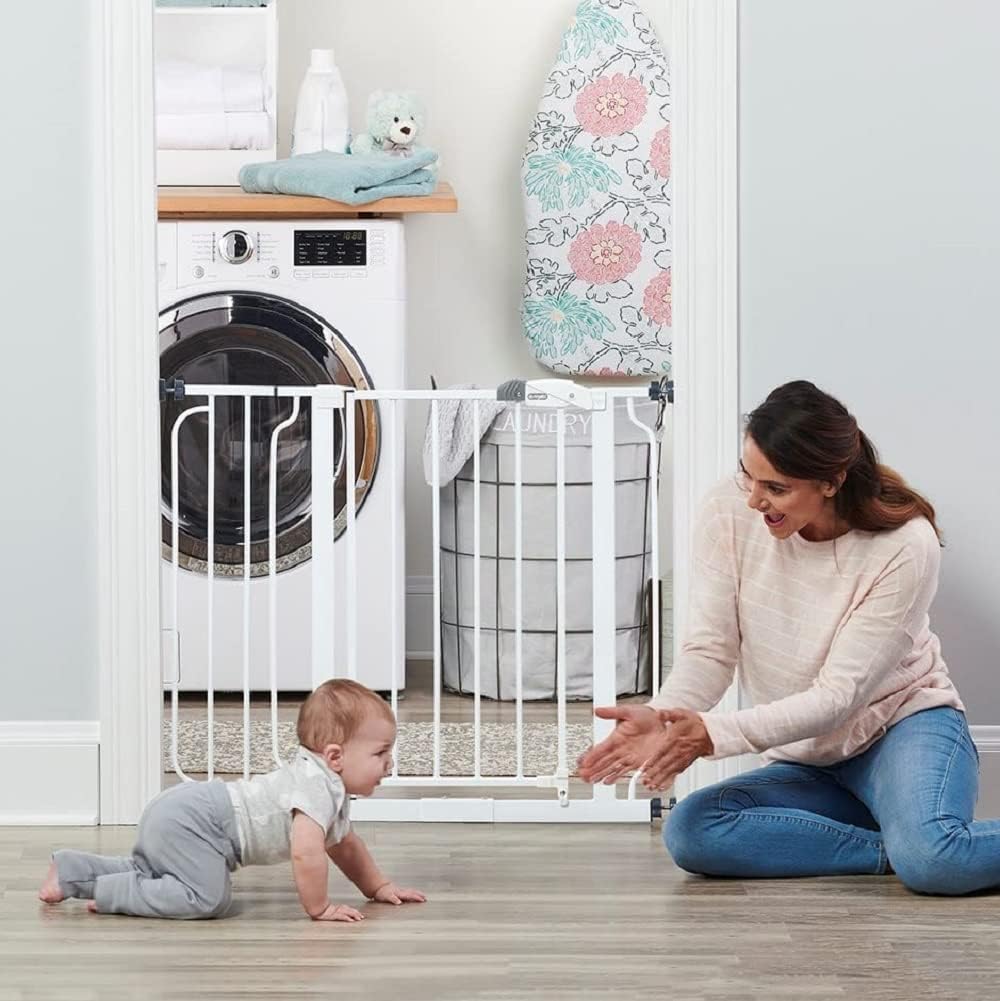 Regalo Walk Thru Baby Gate 38.5 Inch Wide (Includes 6 Inch Extension Kit, Pressure Mount Kit, Wall Cups)