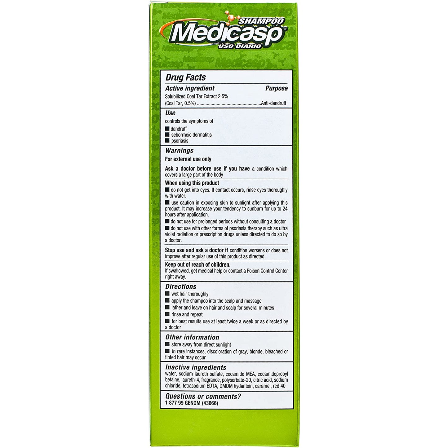 Medicasp Coal Tar Gel Anti-Dandruff Shampoo, 6 fl.oz / 177ml