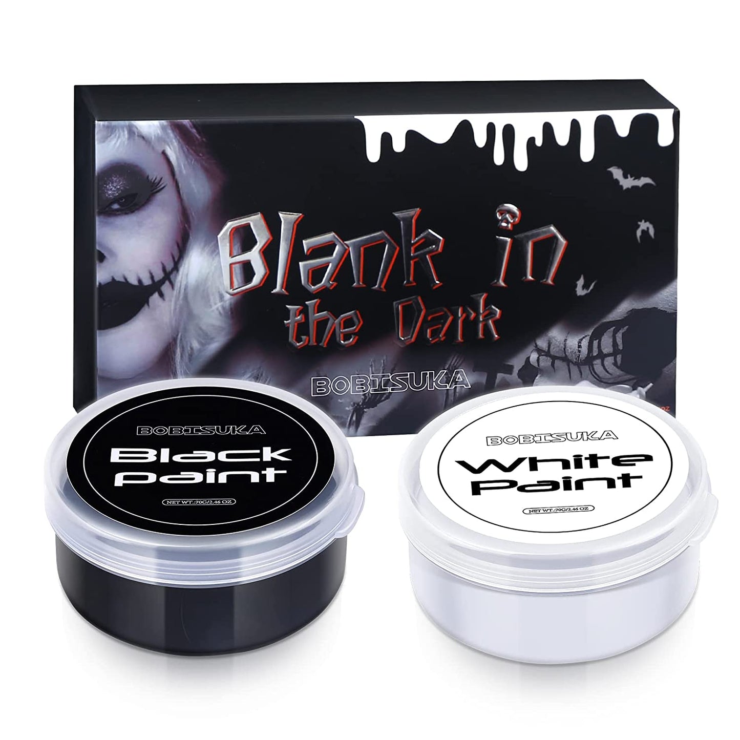 Bobisuka Blank In The Dark Face Body Oil White + Black Paint 4.93 Oz (140g)
