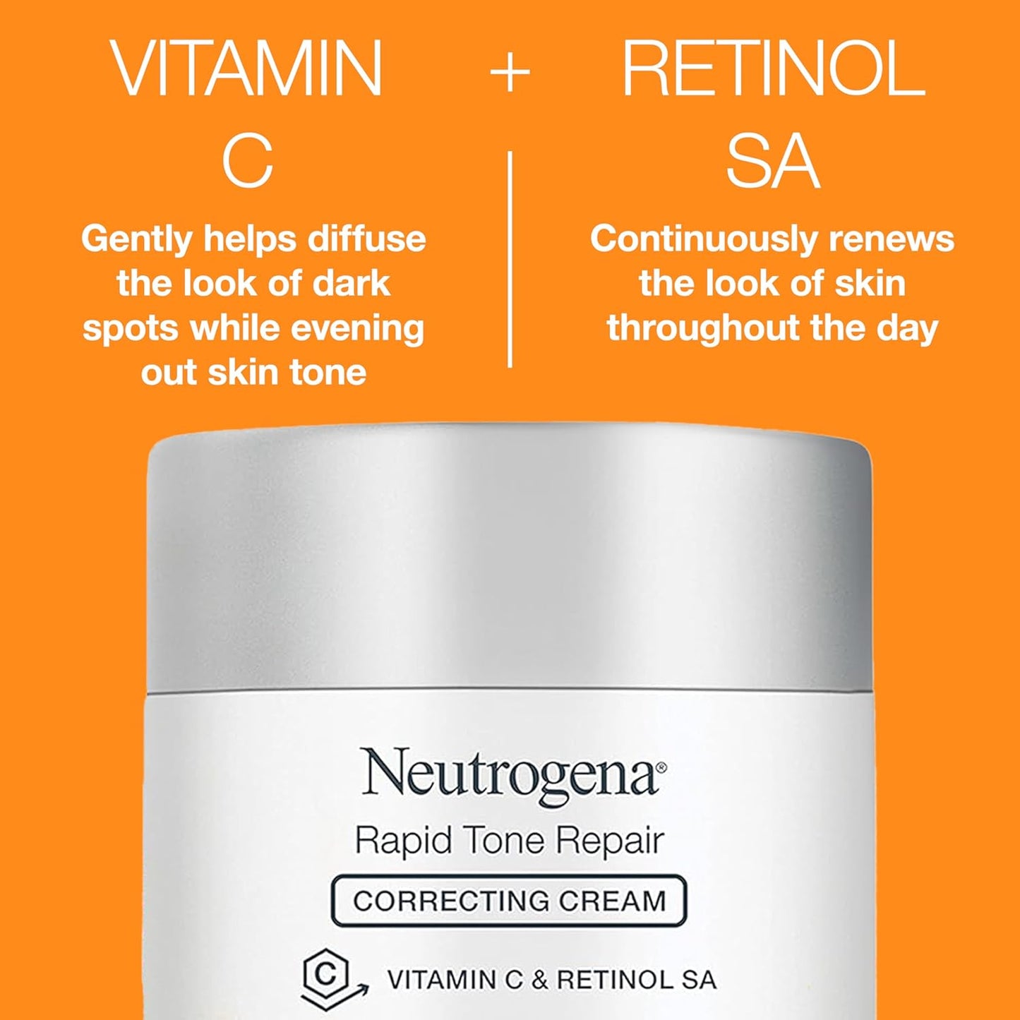 Neutrogena Rapid Tone Repair Retinol + Vitamin C Correcting Cream, 48 g / 1.7 oz.