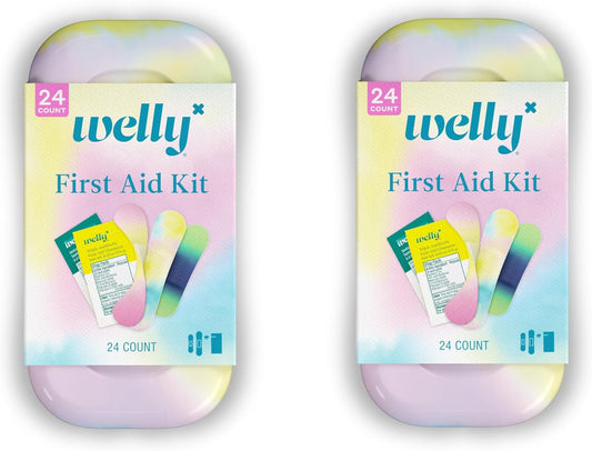 Welly Quick Fix Kit On-The-Go First Aid Kit Assorted Bandages & Ointments 24 Count (2 Pack) PACKAGING MAY VARY
