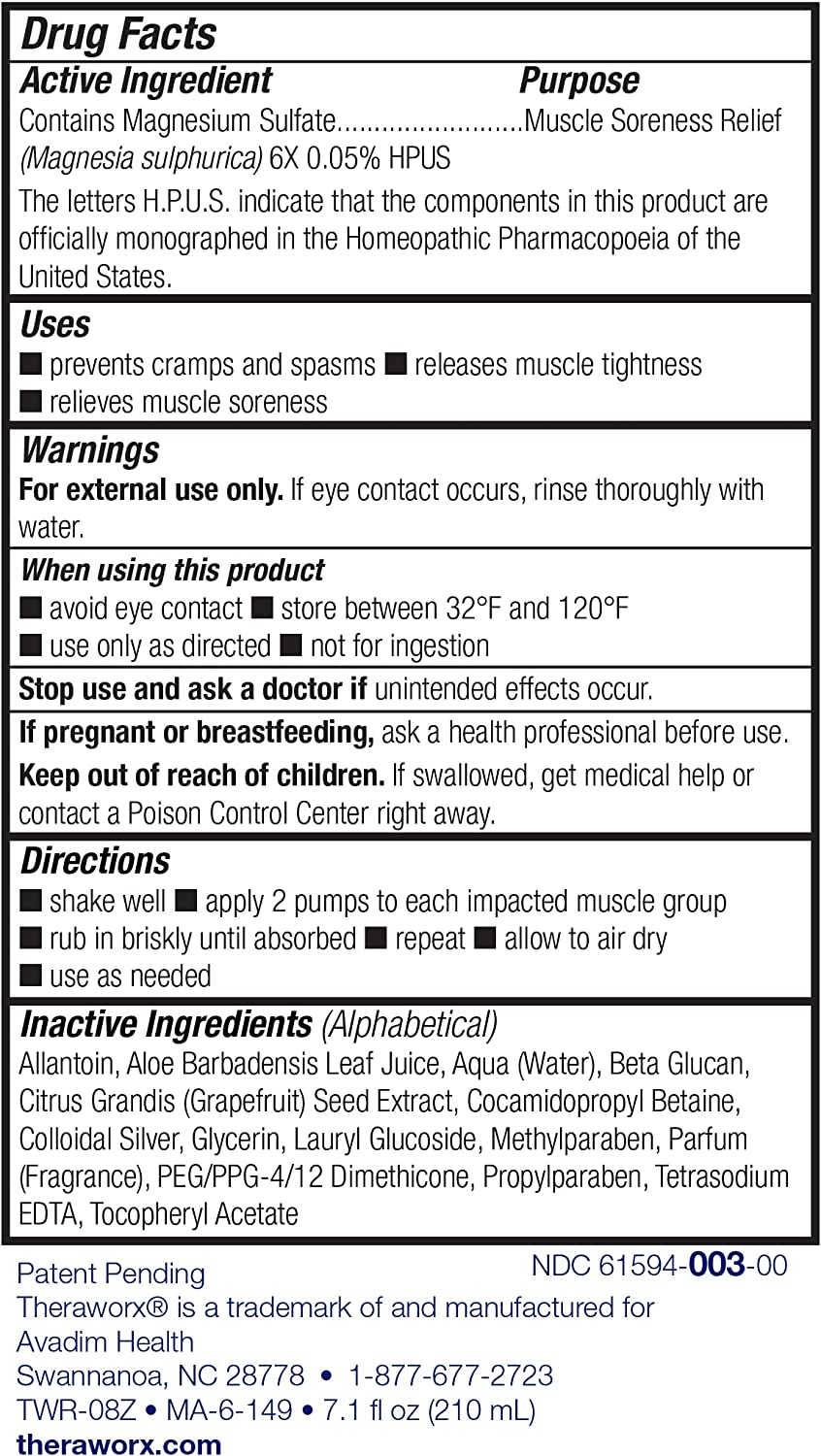 Theraworx Relief Fast-Acting Foam for Leg Cramps, Foot Cramps and Muscle Soreness (7.1oz)
