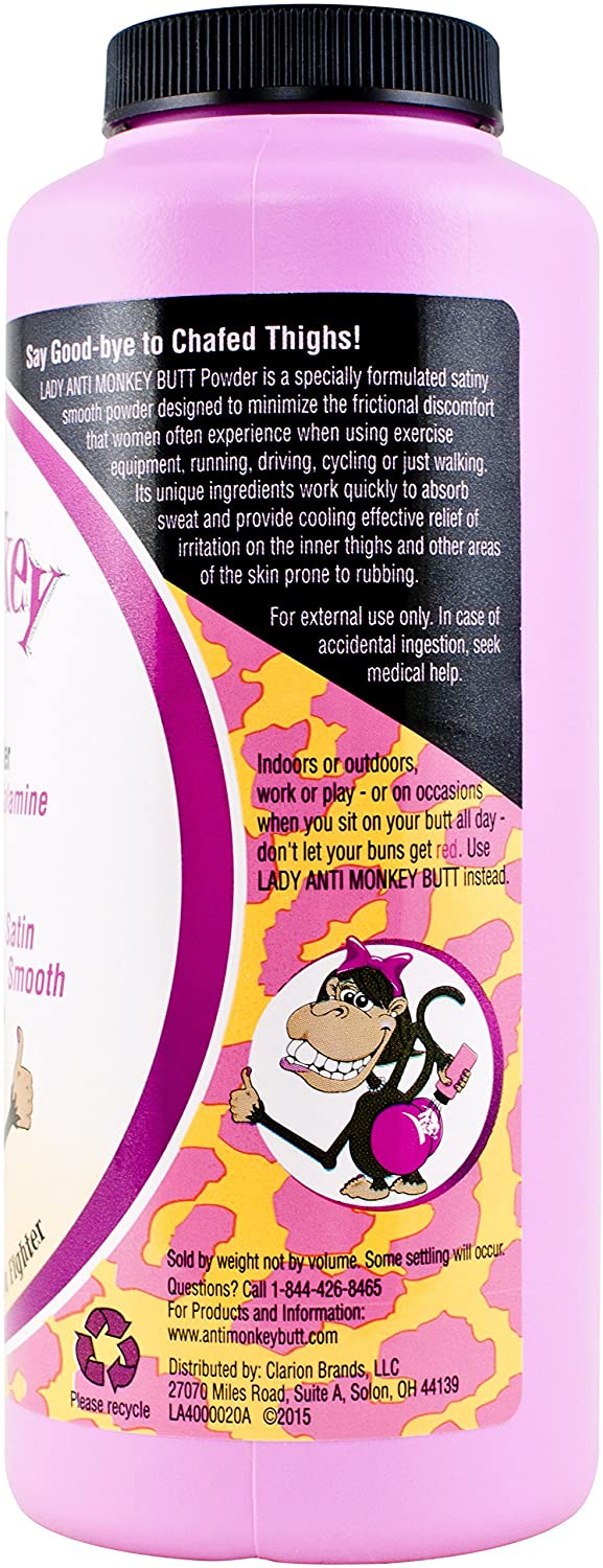 Lady Anti Monkey Butt Anti Friction Powder with Calamine, 6 oz. / 170g