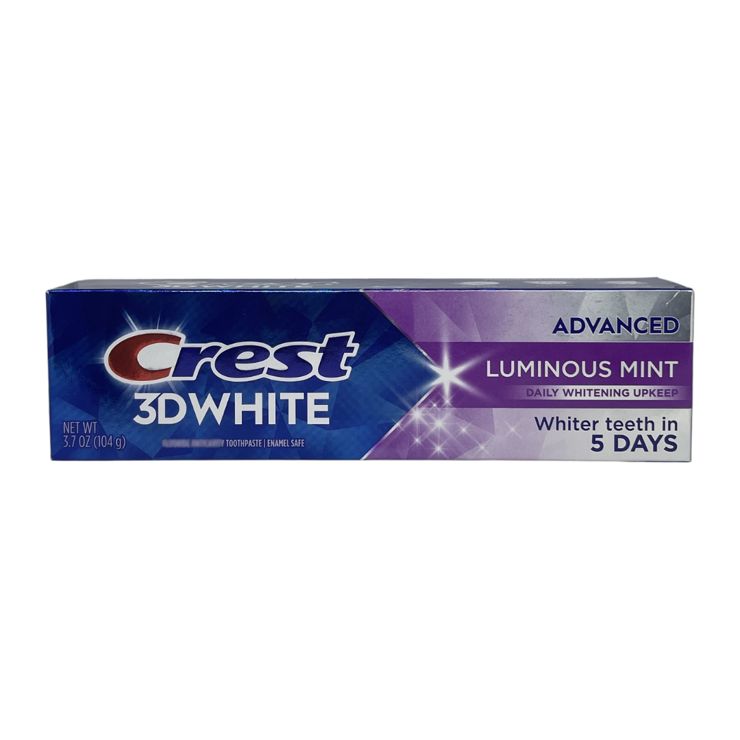 Crest 3D White Advanced Luminous Mint Toothpaste, 3.7 oz / 104 g