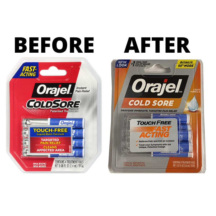 Orajel Touch-Free Cold Sore Patented Treatment, with Applicator, 6 Vials