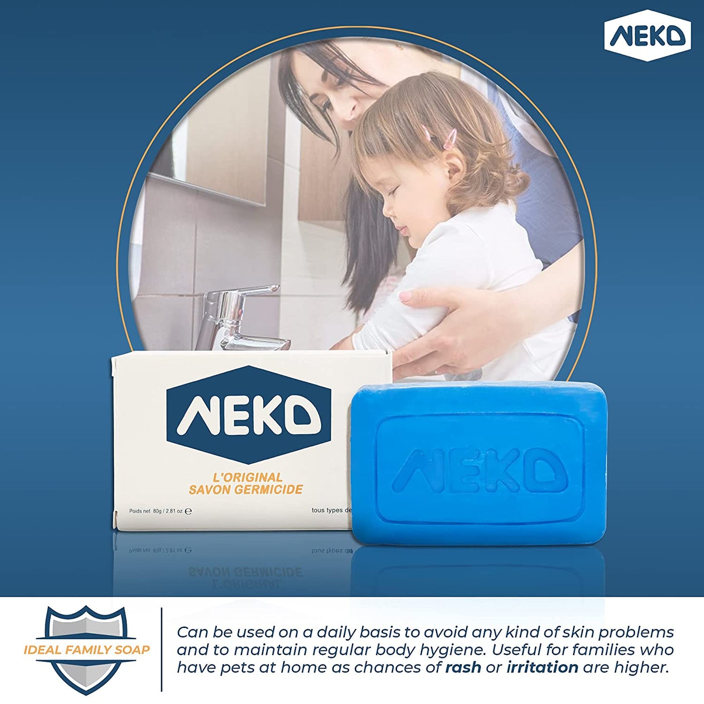 Neko The Original Germicidal Soap for All Skin Types, 2.81 oz. / 80g