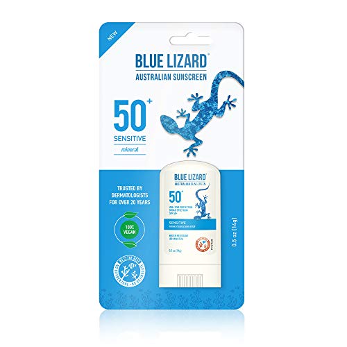 BLUE LIZARD Sensitive Mineral Sunscreen Stick with Zinc Oxide SPF 50+, 0.5 oz. / 14g