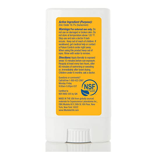 Mustela Baby-Child Mineral Sunscreen Stick Face + Body SPF 50 Broad Spectrum Ultra Sheer  0.6 Oz (17 g)