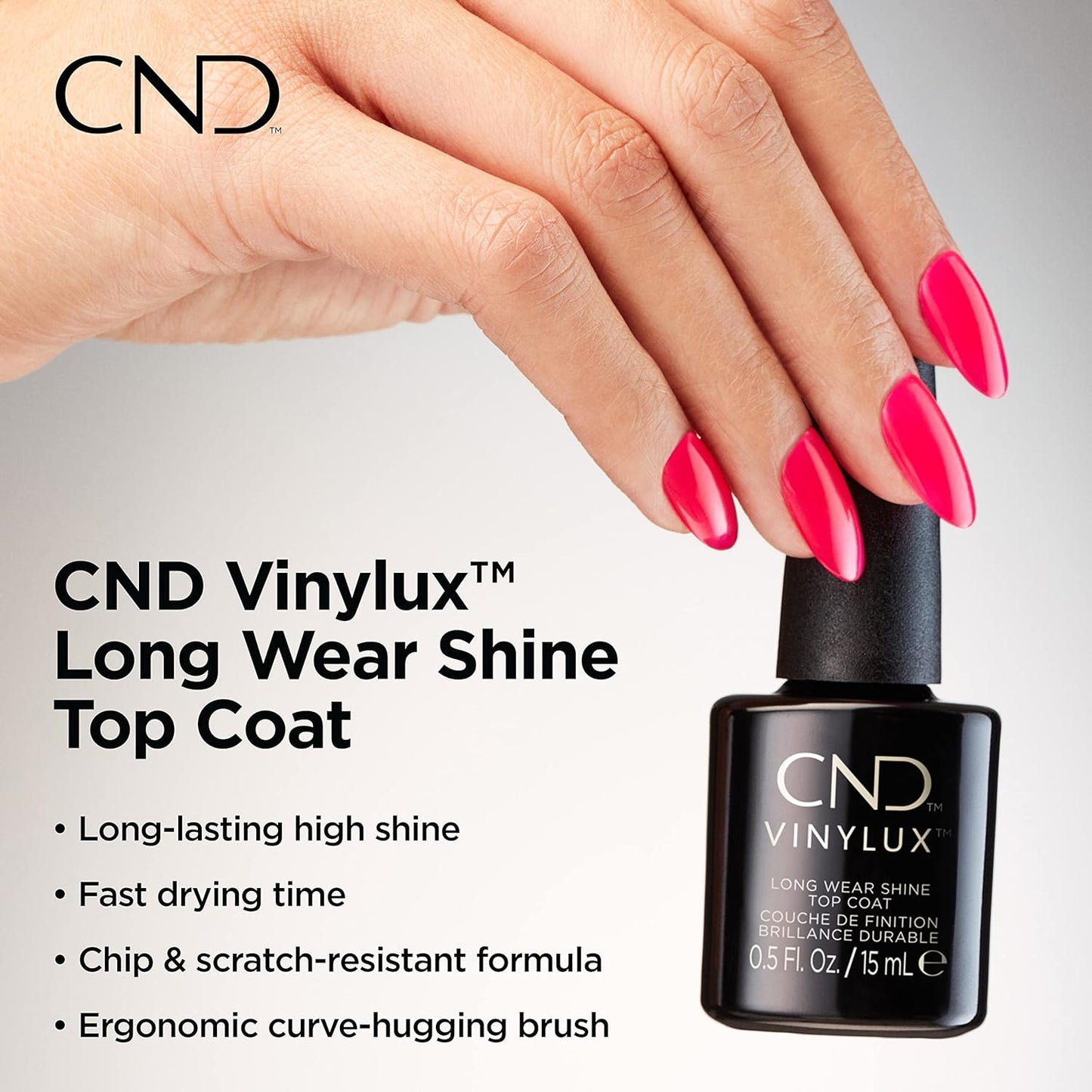 CND Vinylux Long Wear Shine Nail Top Coat, 15 ml / 0.5 fl. oz.