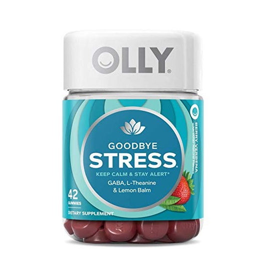 OLLY Goodbye Stress GABA, L Theanine & Lemon Balm Chewable Supplement, 42 Gummies