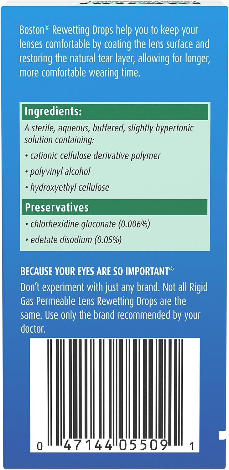 Bausch And Lomb Boston Rewetting Drops For Contact Lenses, 0.33 FL oz / 10 mL