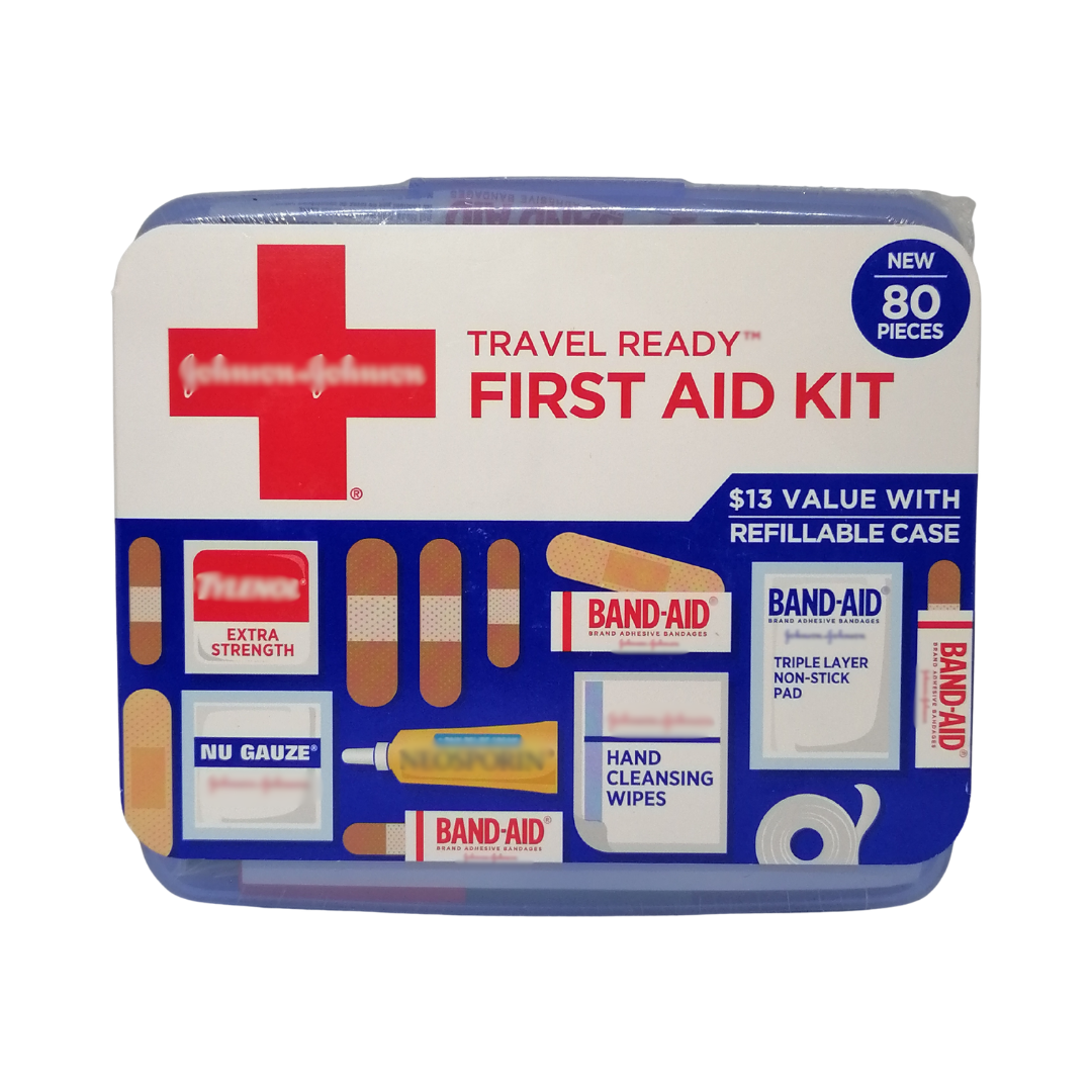 Band-Aid Travel Ready First Aid Kit, 80 pcs
