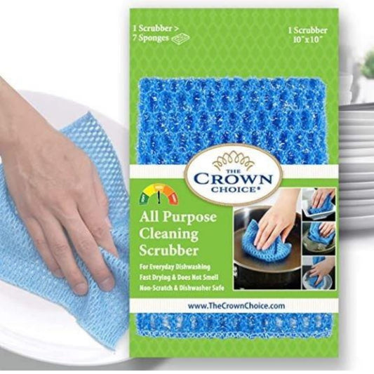 The Crown Choice Dish Scrub Cloth, Sponge Alternative, 10" x 10"