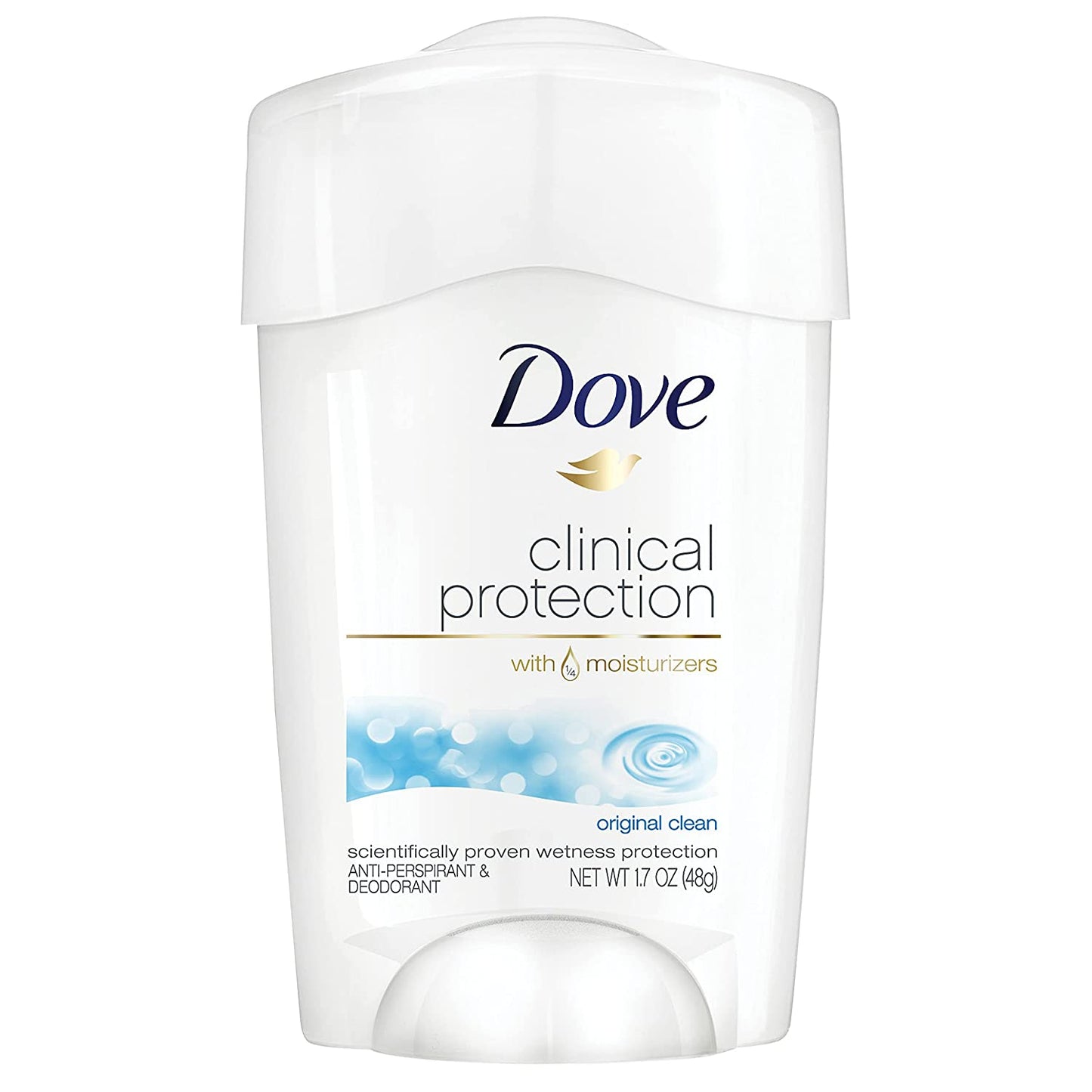 Dove Clinical Protection with Moisturizers Anti-perspirant & Deodorant, Original Clean, 1.7 oz. / 48g