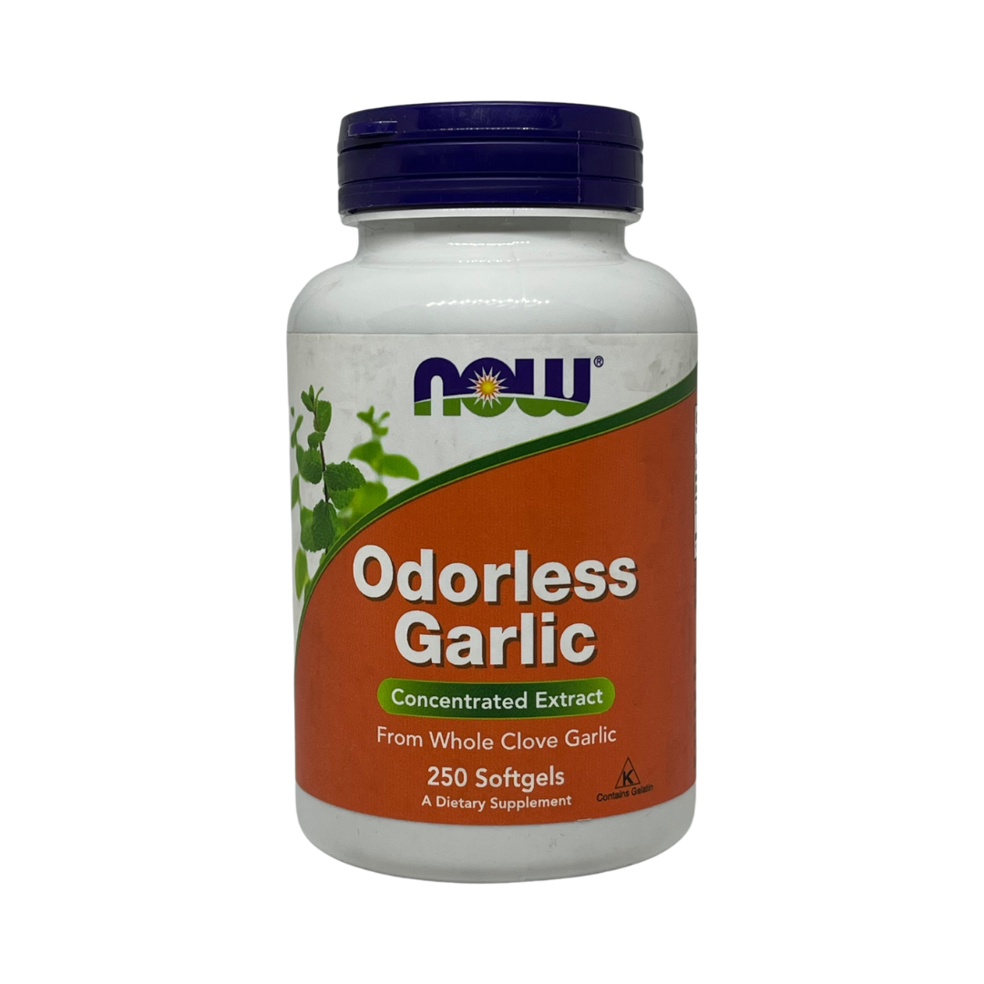 Now Odorless Garlic Concentrated Extract Dietary Supplement, 250 Softgels