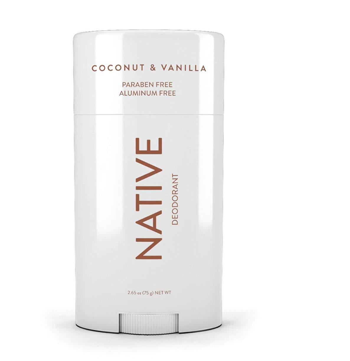 Native Deodorant Natural Vegan Gluten Free Cruelty Free, Coconut & Vanilla 75g PACKAGING MAY VARY