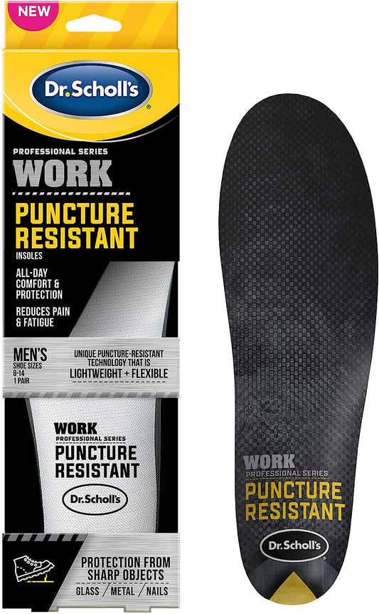 Dr. Scholl's Professional Series Work Puncture Resistant Insoles - Men's Shoe Size 8-14 (1 Pair)